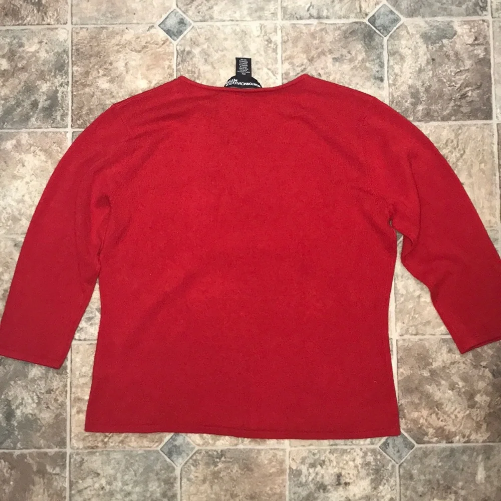 Norton McNaughton Petites Red Holiday Sweater - Picture 5 of 8